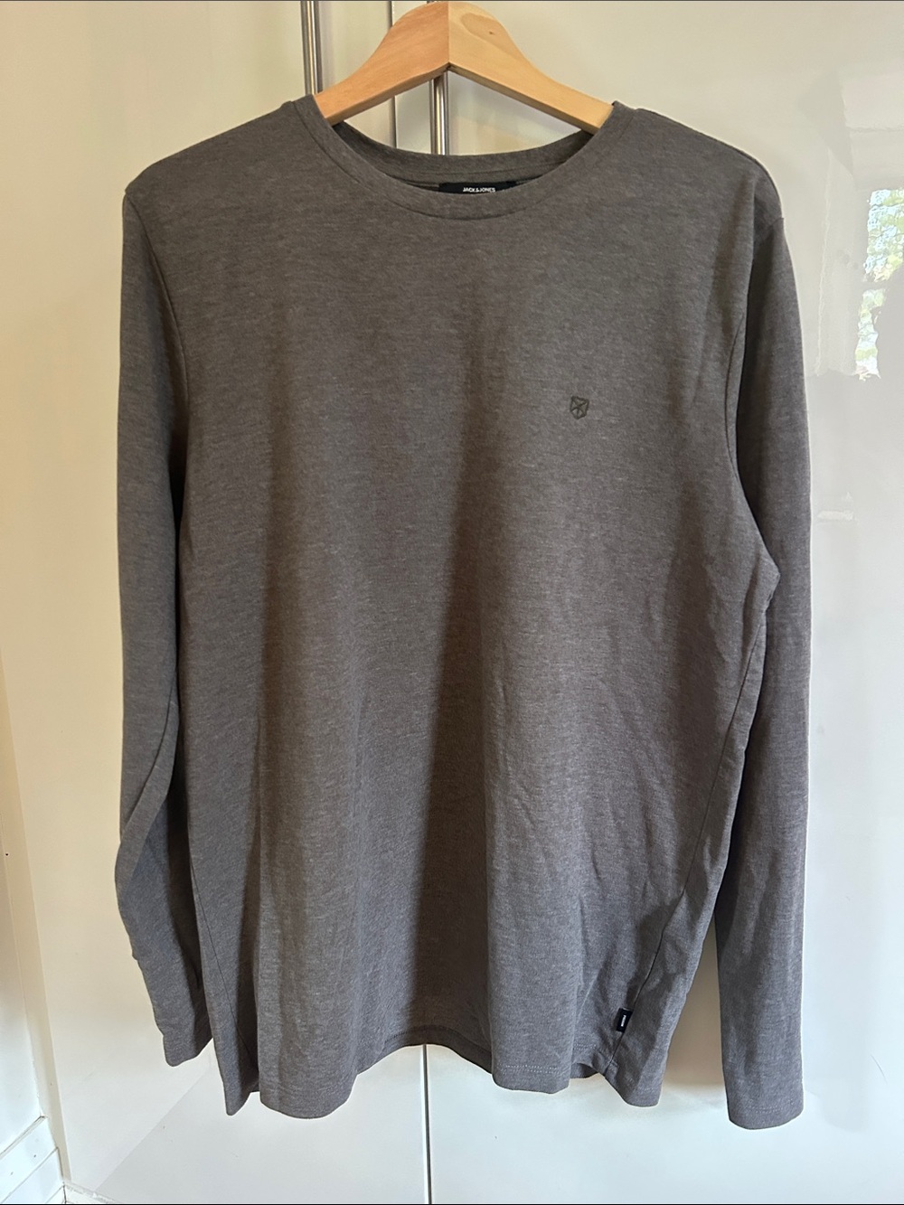 Men's Jack & Jones Long Sleeve Crewneck Shirt - Taupe